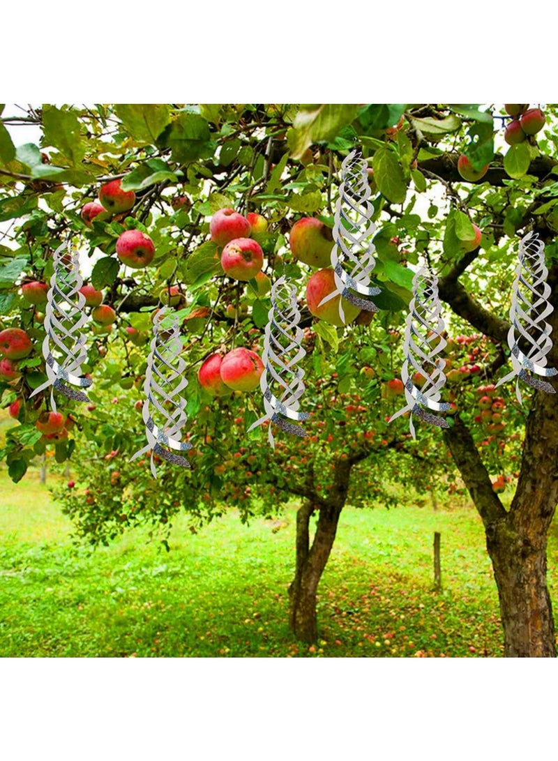 4pcs Bird Repellent Spiral Reflectors Silver Mylar Spinner Hanging Reflective Bird Deterrent Device Garden Ornaments Irregular Decor - Image 5
