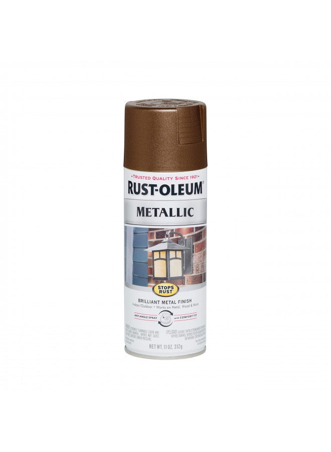 Rust-Oleum 286525 Stops Rust Metallic Spray Paint, Dark Copper , 11 Oz (Pack of 1) - Image 1