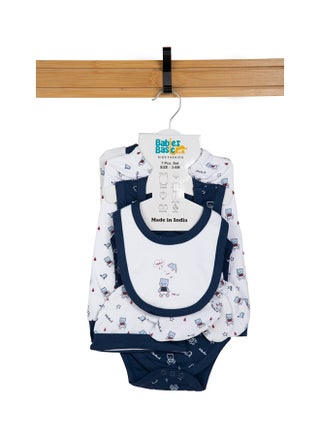 7 Piece Unisex 100% Cotton Set Include Bib, Socks, Mitten, Cap, Romper, Top And Bottom Set, Blue - pzsku/Z5158E1ED5E6E9FEA99CAZ/45/_/1722326359/6f489aa8-3093-4d8c-b775-ee53c34e28fc