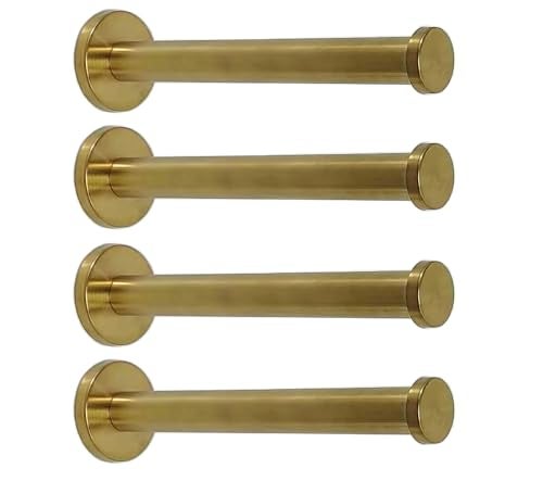 NELXULAS Golden Brushed Stainless Steel Single Heavy Duty Wall Mount Hook Bath Towel Hooks Robe Hooks Coat Hanger 4 PCS 6 inch - Image 1