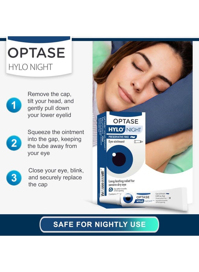 Optase HYLO Night Eye Ointment - Preservative Free Lubricant & Nighttime Eye Ointment for Blepharitis and Stye - .18 oz - Image 5