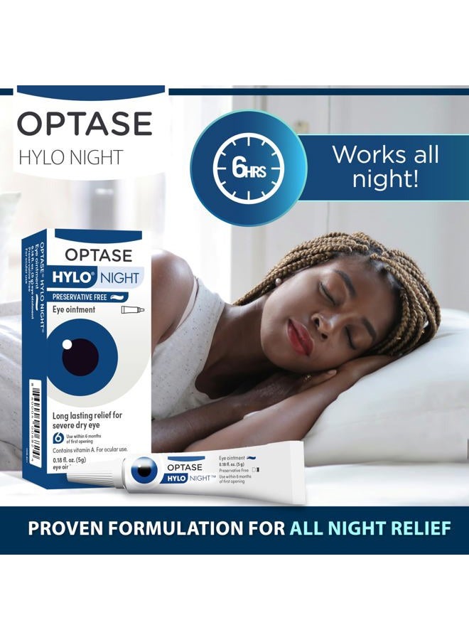 Optase HYLO Night Eye Ointment - Preservative Free Lubricant & Nighttime Eye Ointment for Blepharitis and Stye - .18 oz - Image 3