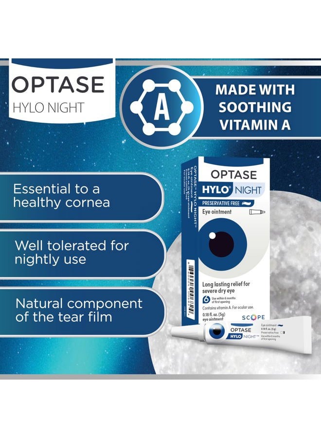 Optase HYLO Night Eye Ointment - Preservative Free Lubricant & Nighttime Eye Ointment for Blepharitis and Stye - .18 oz - Image 4