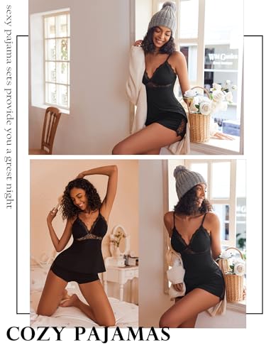 Avidlove Womens Pajama Sets 2 Piece Sleepwear Lace Pajamas Cami PJS Set for Women - Image 2