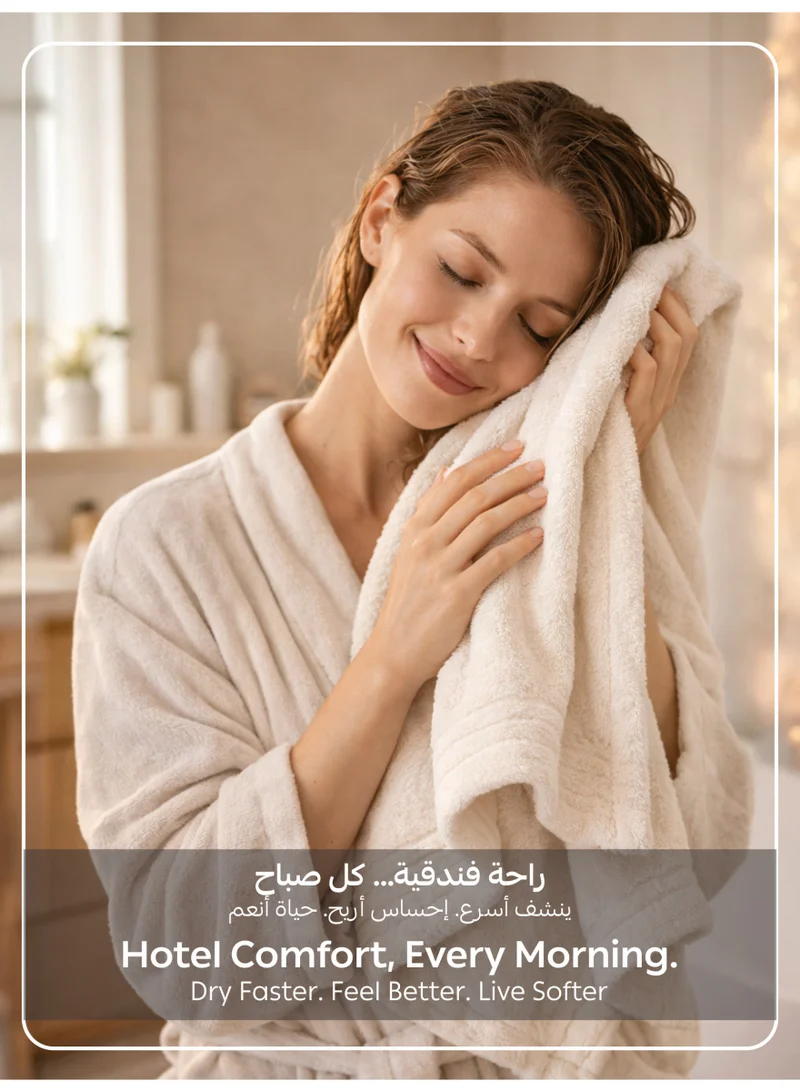 Donetella white Bath Towel (1 Pack, 70 X 140 cm) - Microfiber 330 GSM - Super Soft, Highly Absorbent, Quick Drying Thick Bathroom Towels - Soft Hotel Quality for Bath and Spa  | Best Price UAE