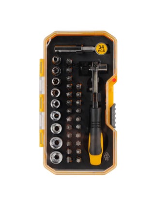 Epsilon 34 Pieces Ratchet Set- EPSRS1574/ Versatile and Highly Durable, Includes Philips, Pozidriv, Wera Slotted, Torx, Square Bits, 9 Sockets, Coupler and Combination Wrench/ Perfect for a Wide Range of Applications/ Black and Yellow - pzsku/Z5159257A88E55C2CE0F2Z/45/_/1716363628/c5ccaea8-799f-424d-a12f-d07777e987c6