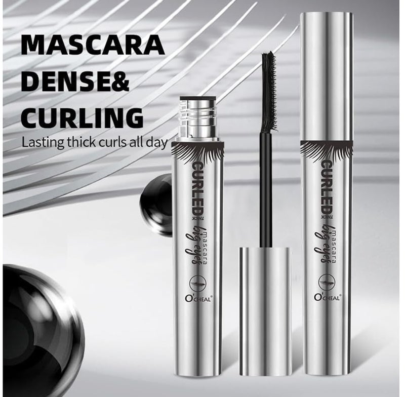 Me Now Curling Mascara Black Volumizing Lash Mascara for Lengthening, Curling and Defining Eyelashes Slim Crescent Brush Head 4g (3 Pcs) - Image 2