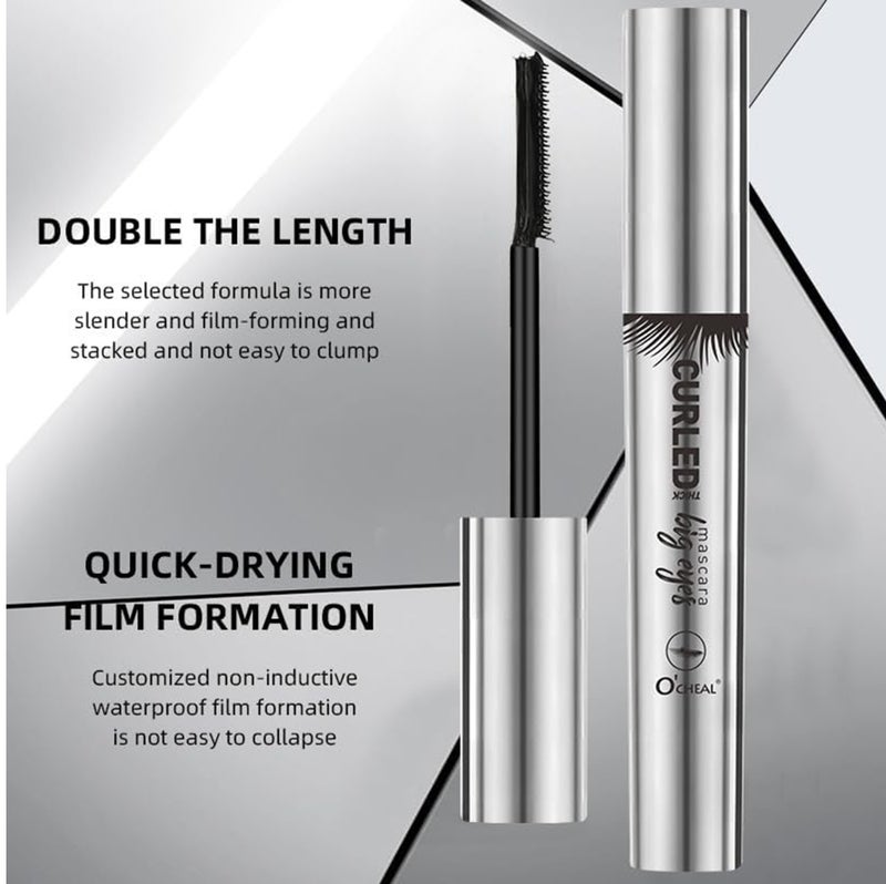 Me Now Curling Mascara Black Volumizing Lash Mascara for Lengthening, Curling and Defining Eyelashes Slim Crescent Brush Head 4g (3 Pcs) - Image 4