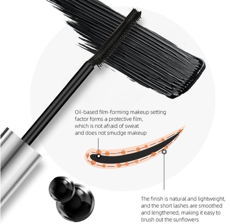 Me Now Curling Mascara Black Volumizing Lash Mascara for Lengthening, Curling and Defining Eyelashes Slim Crescent Brush Head 4g (3 Pcs) - Image 5