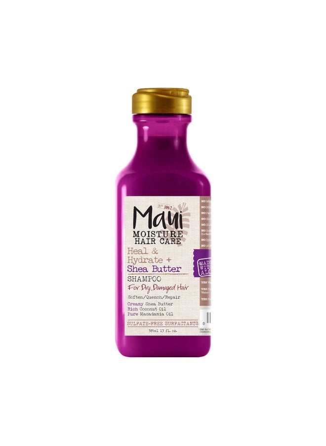 MAUI MOISTURE - Heal & Hydrate + Shea Butter Shampoo To Repair & Deeply Moisturize Tight Curly Hair With Coconut & Macademia Oils Vegan Silicone Paraben & Sulfatefree 13 Fl Oz - Image 1