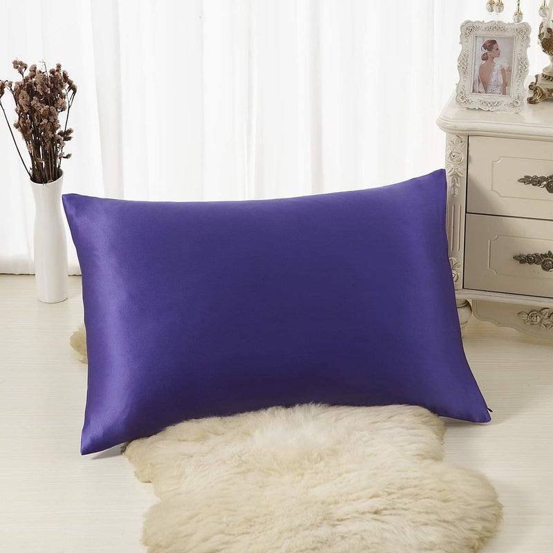 ALASKA BEAR Silk Pillowcase 100 Percent Mulberry Silk, Queen (1, Vibrant Purple) - Image 2