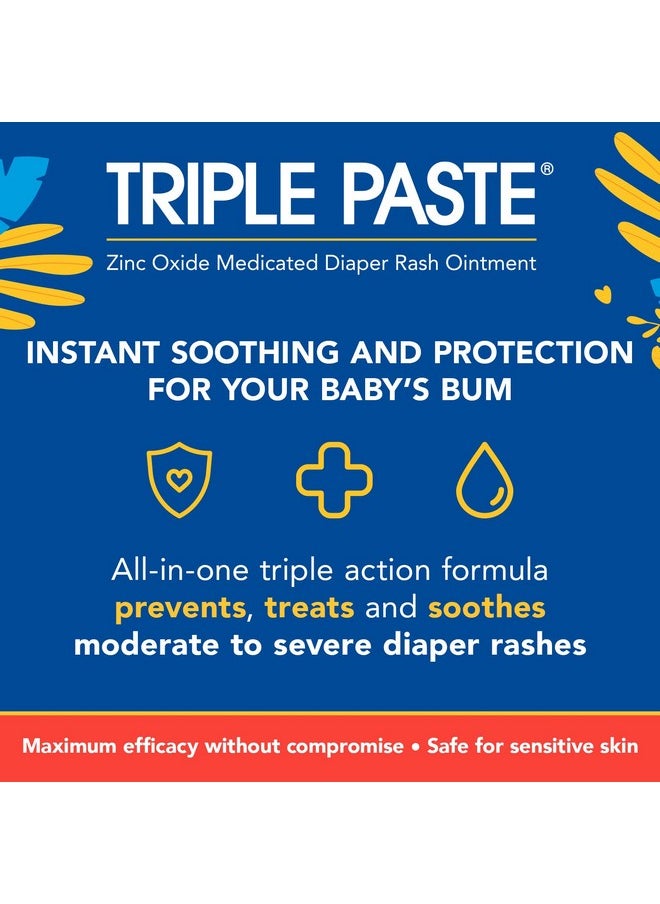 Triple Paste - 3X Max Diaper Rash Ointment, Maximum Strength Zinc Oxide Ointment For Severe Diaper Rash, 6 Oz Tube - Image 1