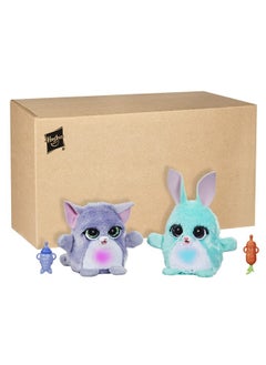 FurReal Fuzzalots Kitty And Bunny Color Change Interactive Feeding Toy, Lights And Sounds, Ages 4 And Up  - Image 2