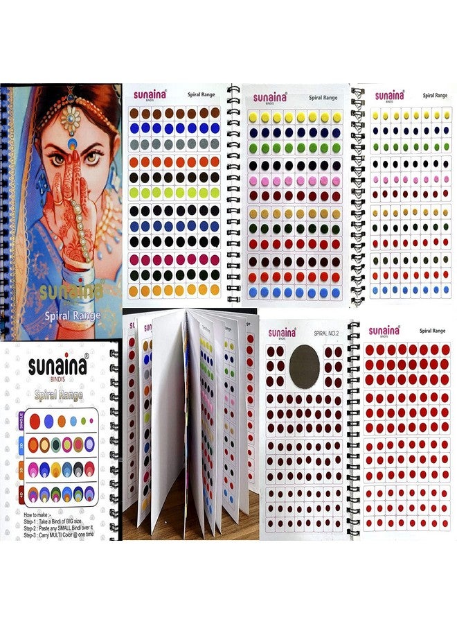 Sunaina Simple Plain Round Multicolour Kumkum Reusable Sticker Bindiya Bindis Spiral Bindi Booklet For Women (Pack Of 948 - Bindi Book) - Image 1
