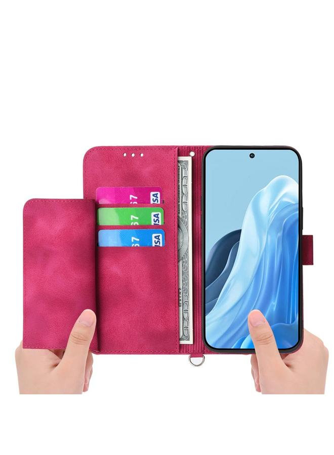 erorex Case For vivo Y29s 5G / Y04 4G Skin Feel Flowers Embossed Wallet Leather Phone Case - Image 3