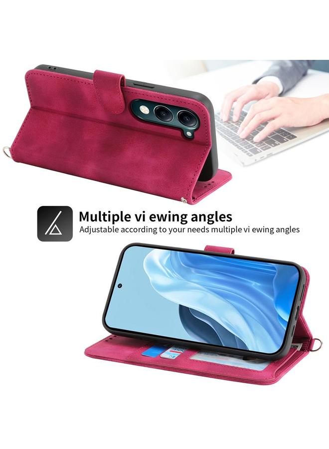 erorex Case For vivo Y29s 5G / Y04 4G Skin Feel Flowers Embossed Wallet Leather Phone Case - Image 4