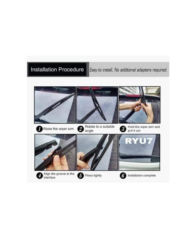 RYU7® Rear Wiper Only Blade Exact Fit Design compatible with Tata Bolt (Pack of 1) - Image 5