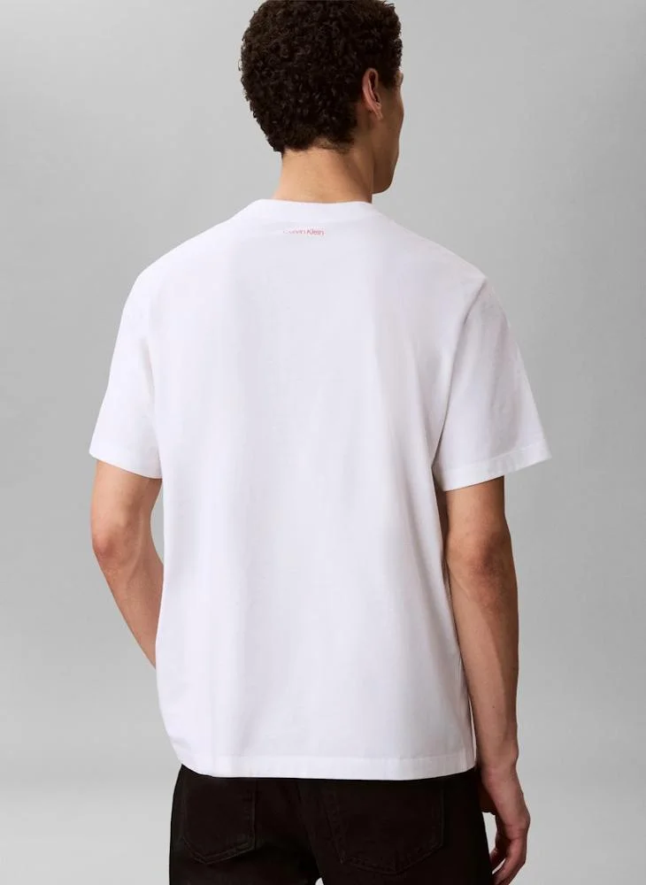 Calvin Klein Jeans Bright White Relaxed Logo T-shirt for Men | Best Price UAE