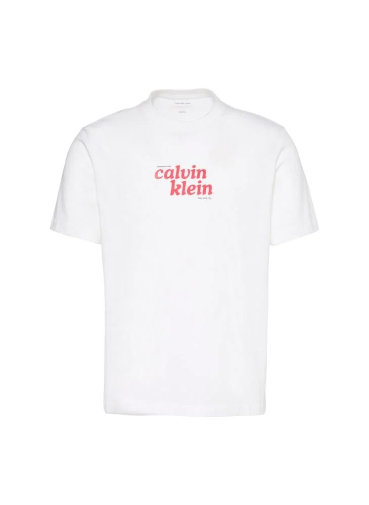 Calvin Klein Jeans Bright White Relaxed Logo T-shirt for Men | Best Price UAE