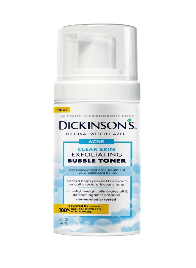 Dickinson's Dickinson’s Witch Hazel Exfoliating Bubble Toner with 0.5% Salicylic Acid, Glycolic Acid & Niacinamide | Clears Pores, Smooths Texture, Brightens Skin | Alcohol-Free, Fragrance-Free | 5 Fl Oz - Image 1