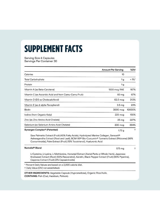 NUTRAFOL - Nutrafol Men's Hair Growth Supplements, Clinically Tested for Visibly Thicker Hair and Scalp Coverage, Dermatologist Recommended - 1 Month Supply - Image 1