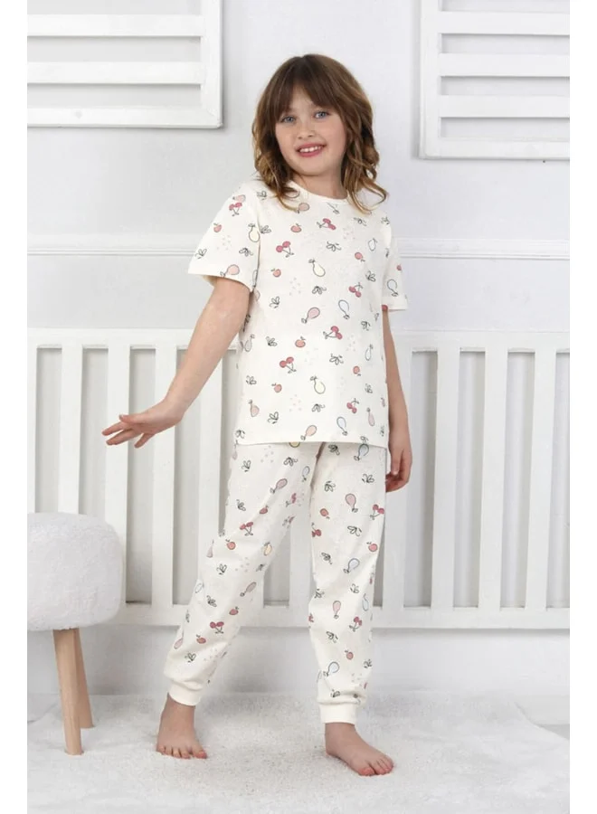 zuzunga Short Sleeve Fruit Pattern Girls' Pajama Set.