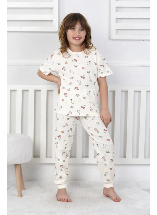 zuzunga Short Sleeve Fruit Pattern Girls' Pajama Set.