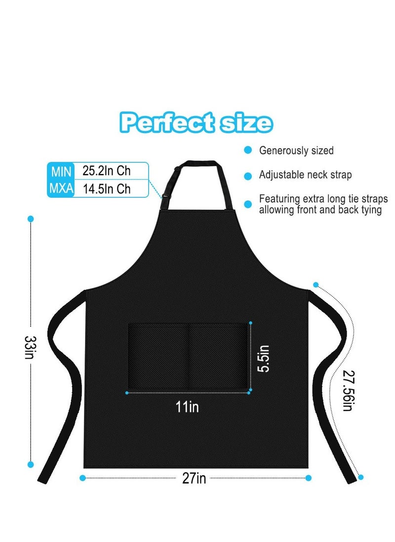 SYOSI - Chefs Apron for Men and Women, Top-notch Black Bib Aprons Water& Oil Resistant Chefs Apron Black Bib Aprons Kitchen Apron Premium Quality Bulk Bib Aprons Professional Chef Aprons for Cooking - Image 1