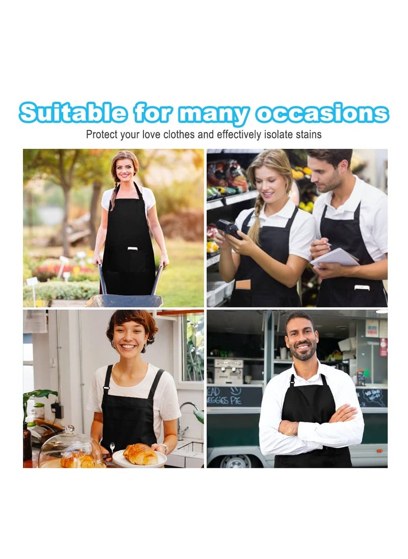 SYOSI - Chefs Apron for Men and Women, Top-notch Black Bib Aprons Water& Oil Resistant Chefs Apron Black Bib Aprons Kitchen Apron Premium Quality Bulk Bib Aprons Professional Chef Aprons for Cooking - Image 1
