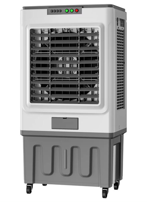 60L Desert Air Cooler Equipped with Ice Box Technology, 3 Wind Speed| Left, Right, Up and Down Swing, Ideal for Home and Office| White and Grey 250W RE-711
