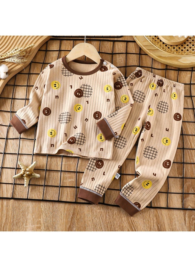 Children's Underwear Pure Cotton Suit Spring New Boys' Autumn Clothes Autumn Trousers Baby Pajamas Girls' Home Clothes Children's Clothing