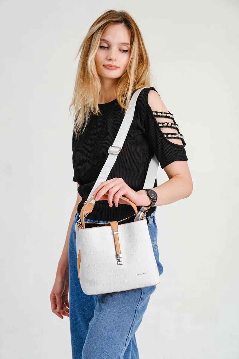 Just Polo Women's Lock Detailed Hand and Shoulder Bag PBU4002