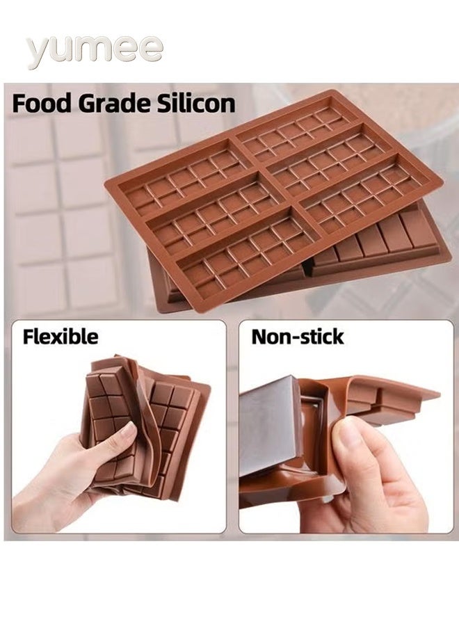 يمي قوالب شوكولاتة سيليكون 4 قطع، قوالب شوكولاتة عميقة، شوكولاتة دبي، قوالب شوكولاتة سيليكون كبيرة وسميكة للبار المحشو، قالب حلوى شوكولاتة كبير لحشو كنافة فستق شوكولاتة - Image 5