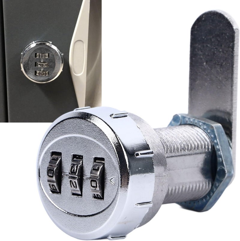 klarako Combination Cabinet Cam Lock Mini 3 Digit Password Mechanical Cabinet Lock for Drawer Mailbox Office (L30) - Image 3