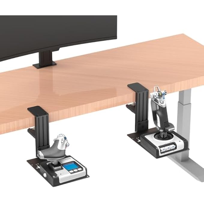 rayihni حامل مكتب متوافق مع معظم سلسلة HOTAS لوحدات تحكم محاكاة الطيران - لجهاز التحكم في لعبة الطيران، الدواسة ونظام HOTAS. (أجهزة الألعاب غير مدرجة) - أسود - Image 3