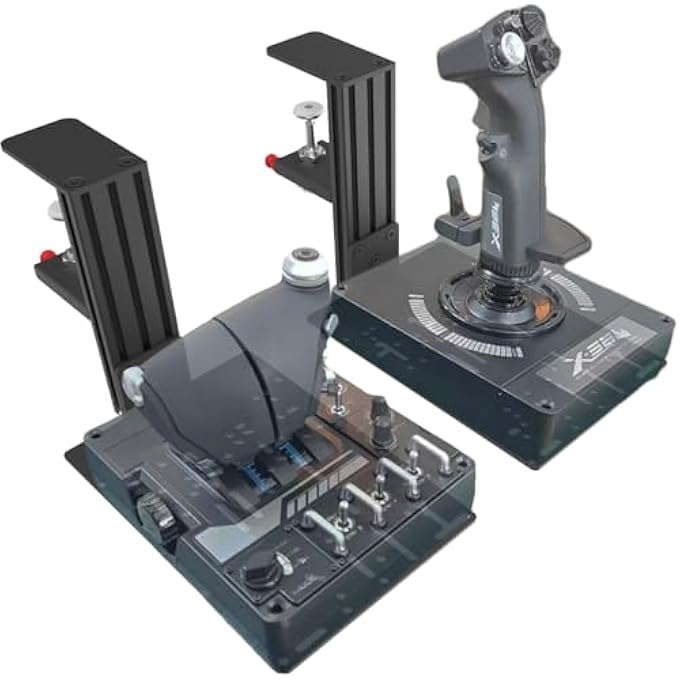 rayihni حامل مكتب متوافق مع معظم سلسلة HOTAS لوحدات تحكم محاكاة الطيران - لجهاز التحكم في لعبة الطيران، الدواسة ونظام HOTAS. (أجهزة الألعاب غير مدرجة) - أسود - Image 1