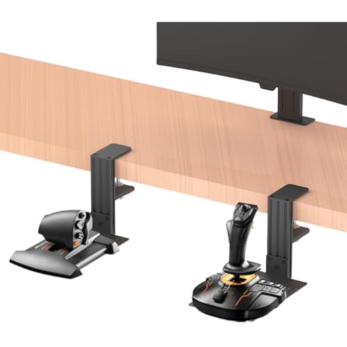 rayihni حامل مكتب متوافق مع معظم سلسلة HOTAS لوحدات تحكم محاكاة الطيران - لجهاز التحكم في لعبة الطيران، الدواسة ونظام HOTAS. (أجهزة الألعاب غير مدرجة) - أسود - Image 2