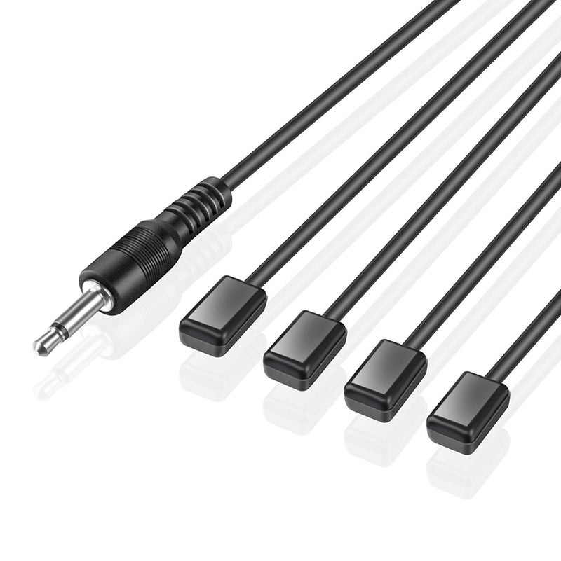 URWOOW نظام تمديد الأشعة تحت الحمراء المخفي URWOOW IR Repeater مع 1 مستقبل و 4 مرسلات مجموعة تحكم محول USB لمكبر الصوت وصندوق الكابل وجهاز استقبال التلفاز الفضائي ومشغل CD ومشغل DVD ومشغل Blu-ray - Image 4