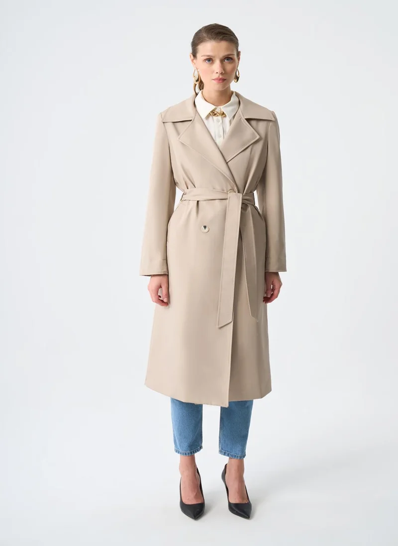 ميزال Basic Classic Long Trench Coat