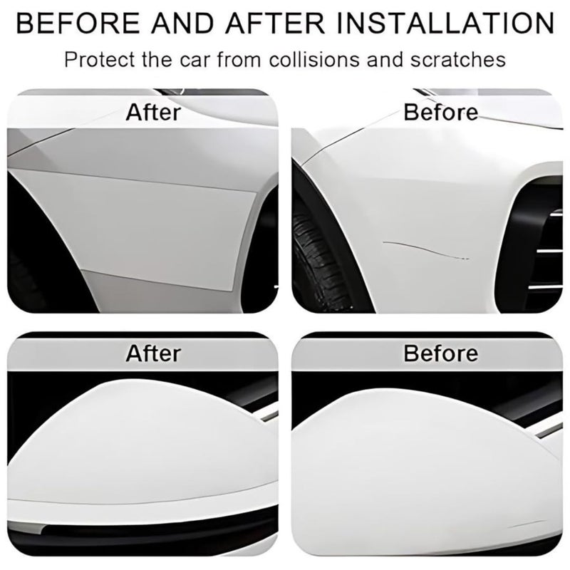 Aroja High Gloss Anti Scratch White Carbon Fiber Protection Tape,Universal Car Door Sill Protector Bumper Protector, Anti Scratch Tape, Car Sticker Protector Strip,Car Bumper Door Guard (White) - Image 4