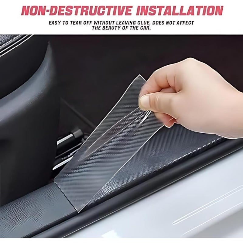 Aroja High Gloss Anti Scratch White Carbon Fiber Protection Tape,Universal Car Door Sill Protector Bumper Protector, Anti Scratch Tape, Car Sticker Protector Strip,Car Bumper Door Guard (White) - Image 3