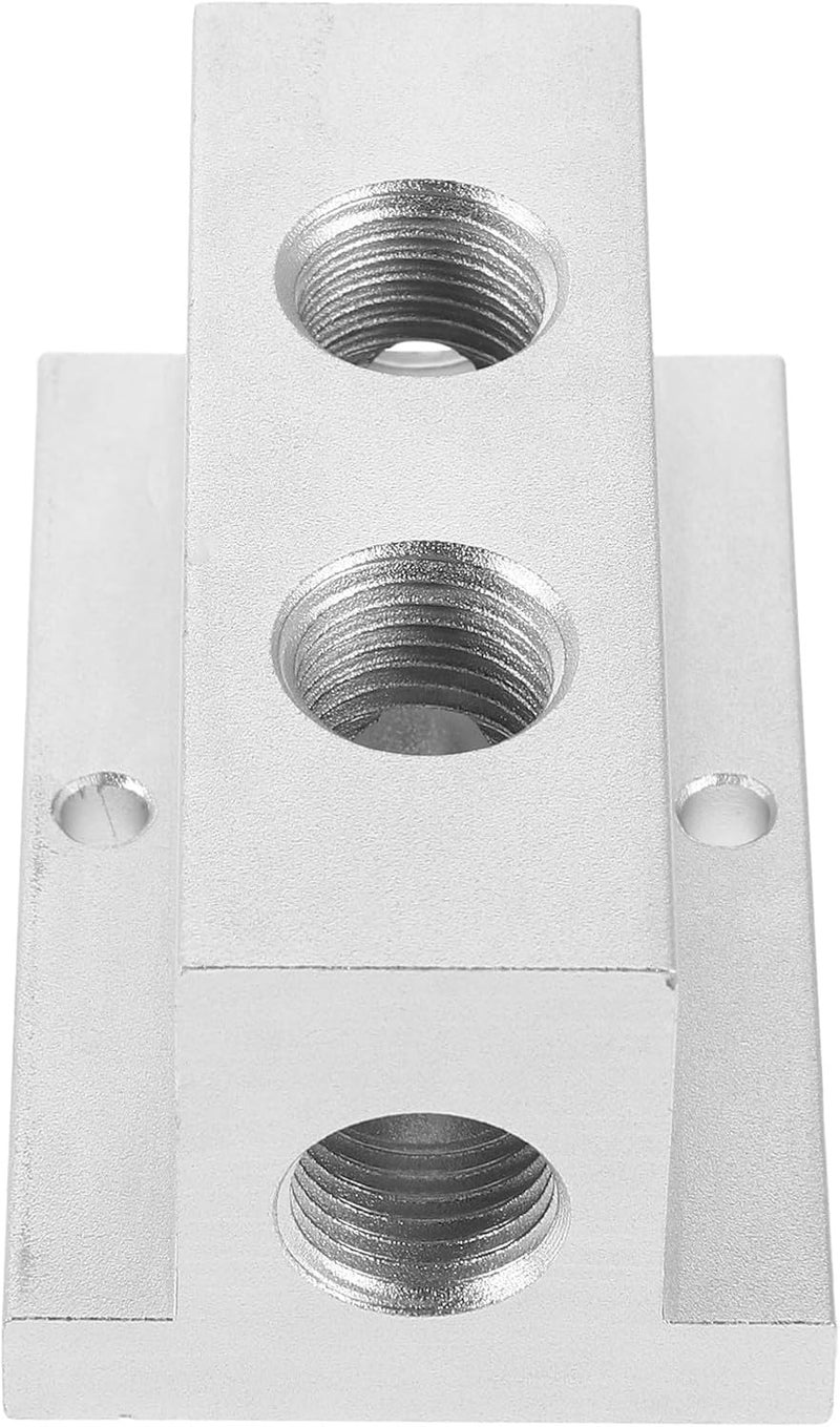 Garneck T-type Gas Distribution Manifold Block 2-position 4-port Compact Air Flow Divider Pneumatic Air Manifold Block - Image 1