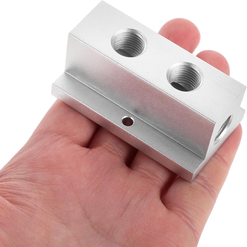 Garneck T-type Gas Distribution Manifold Block 2-position 4-port Compact Air Flow Divider Pneumatic Air Manifold Block - Image 4