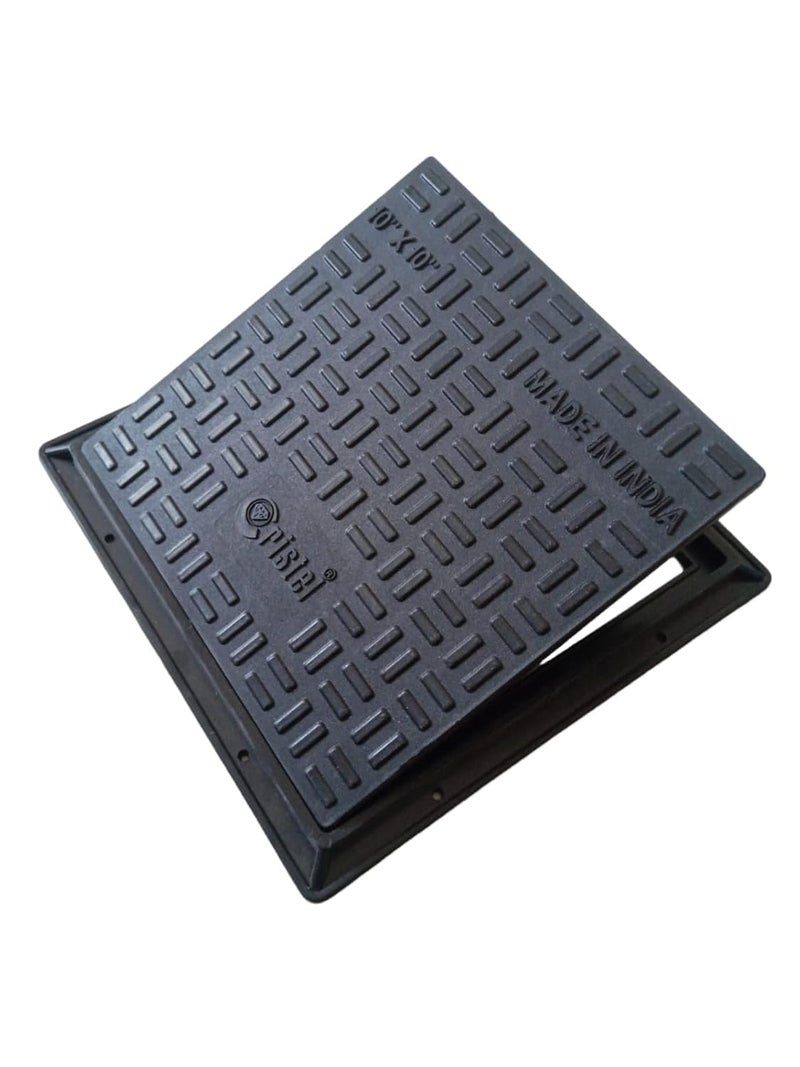 Urja Enterprise غطاء غرفة التفتيش المعزز من أورجا إنتربرايز 10 × 10 بوصة أسود - Image 2