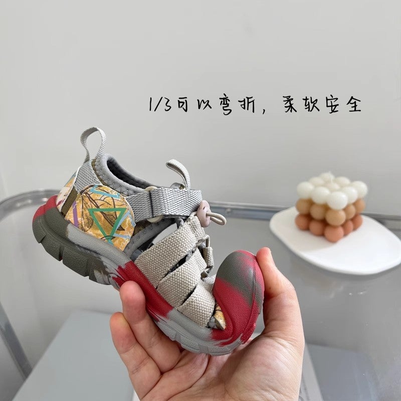 Outdoor Tracing Shoes Boys And Girls Sports Wading Sandals Beach Shoes Summer Baby Baotou Fashion Velcro Camouflage Shoes - Image 3