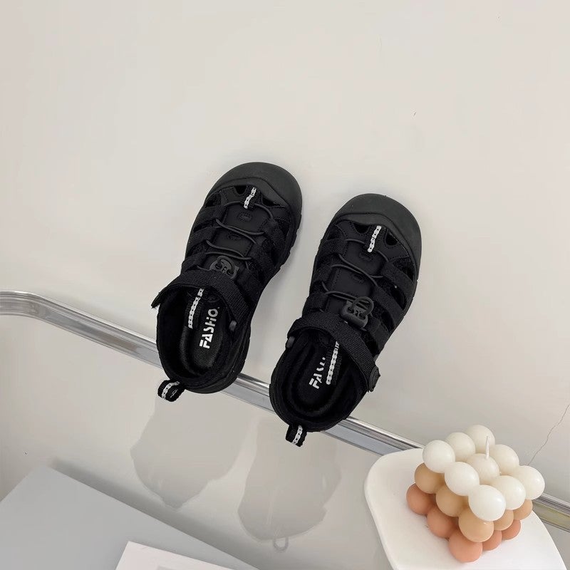 Outdoor Tracing Shoes Boys And Girls Sports Wading Sandals Beach Shoes Summer Baby Baotou Fashion Velcro Camouflage Shoes - Image 5