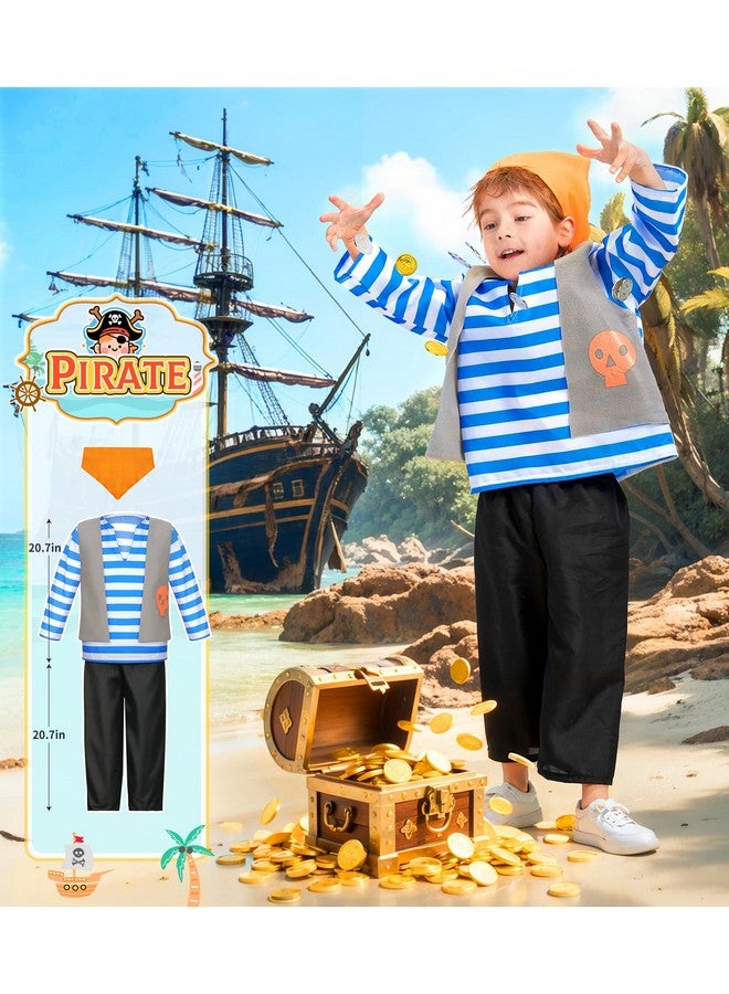 Jeowoqao Jeowoqao Boy's Dress Up Costumes Set, Kids Role Play Set 11pcs Dress Up Trunk Pirate, Chef, Construction Worker, Policeman Costume For Kids Girls Toddler Age 3 4 5 6 Christmas Birthday Gift - Image 5