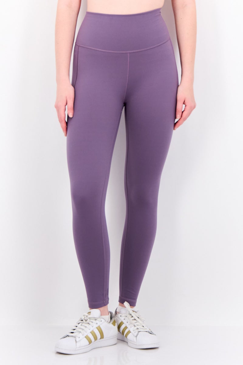 Adidas Women Tight Fit Solid 7/8 Outdoor Tights, Purple  - Image 1