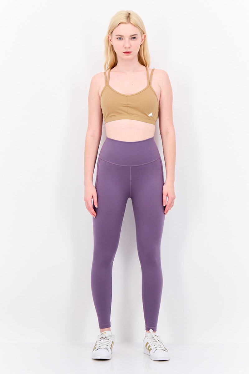 Adidas Women Tight Fit Solid 7/8 Outdoor Tights, Purple  - Image 4