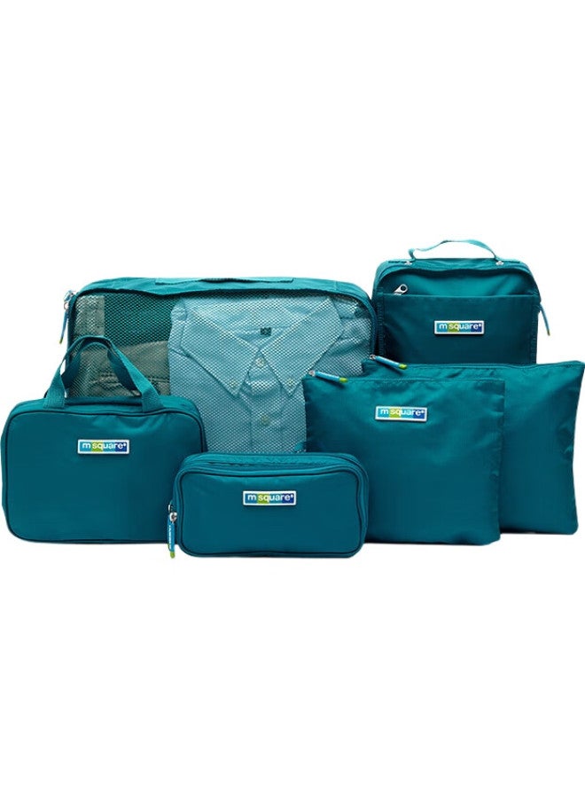 M Square Travel Clothing Storage Bag 6-piece Set, Toiletry Bag, Makeup Bag, Storage Pouch, Shoe Bag, Travel Organizer, Lake Blue - Image 2